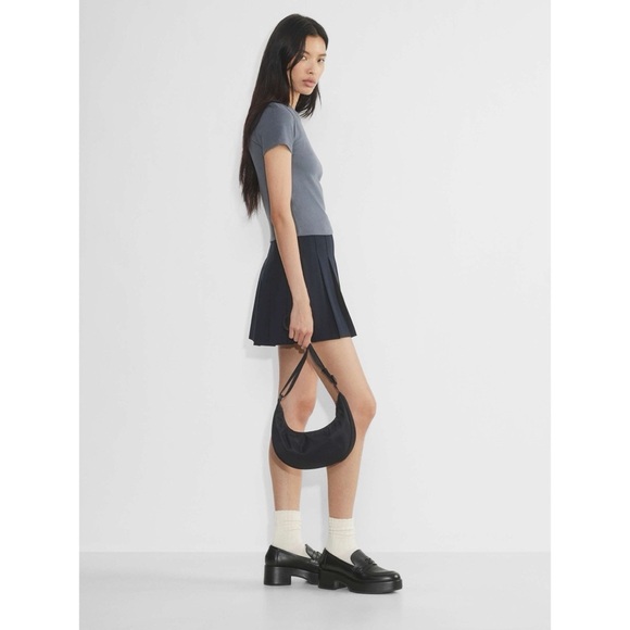 Aritzia Sunday Best Phoebe Mini Shoulder Bag Black Nylon - Picture 2 of 7